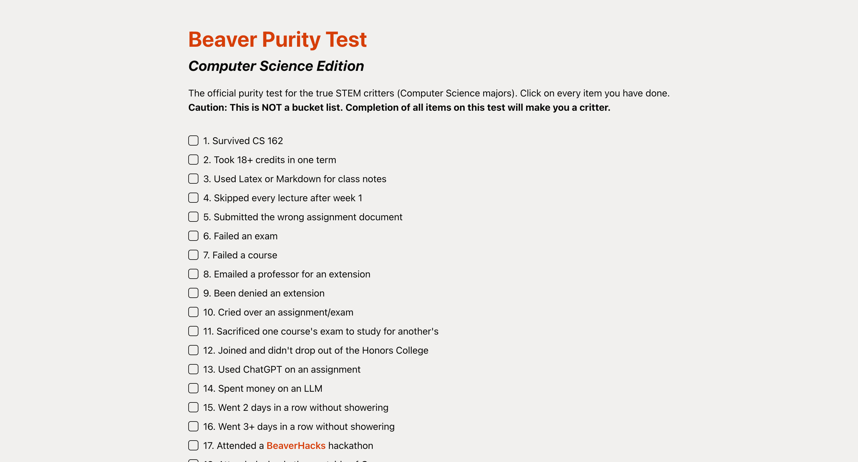 Student Milestone Quiz preview